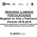 Imagen ABIERTO SEGUNDO LLAMADO A POSTULACIONES PROGRAMA MAGÍSTER EN ARTE Y PATRIMONIO PERIODO 2018 – 2019